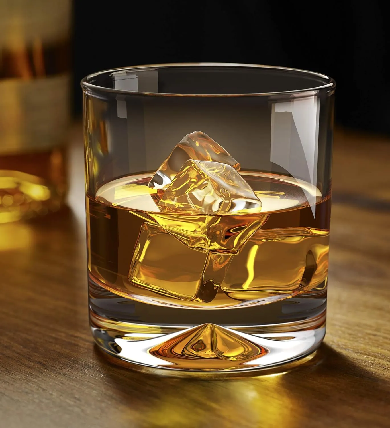 Mofado. Crystal Old Fashioned Whiskey Glasses - 10oz (Set of 4) - Perfect Weight and Sturdy/Barware for Scotch, Bourbon, Manhattans, Old Fashioned Cocktails - Gift for Birthdav Wedding