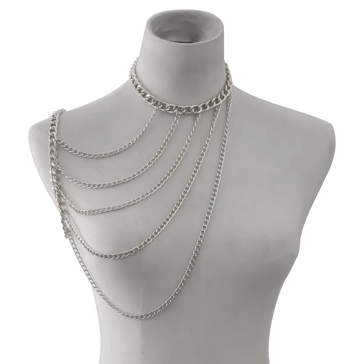 Neck Hanging Chain Clavicle Necklace Sexy Geometric U-Shaped Tassel Shoulder Body Chains