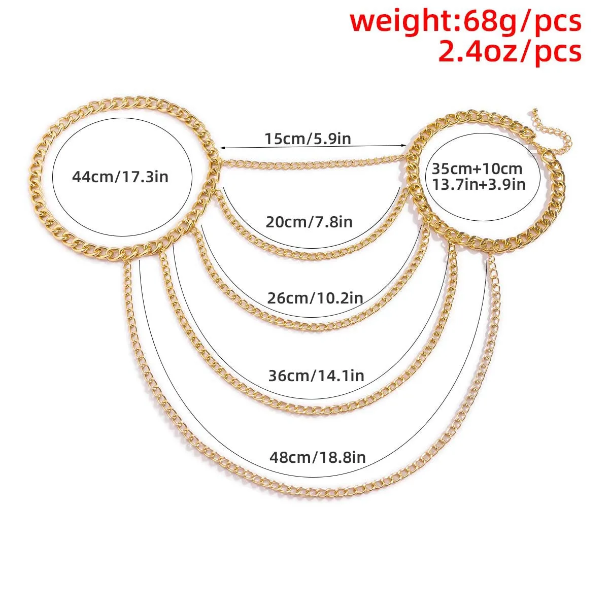 Neck Hanging Chain Clavicle Necklace Sexy Geometric U-Shaped Tassel Shoulder Body Chains