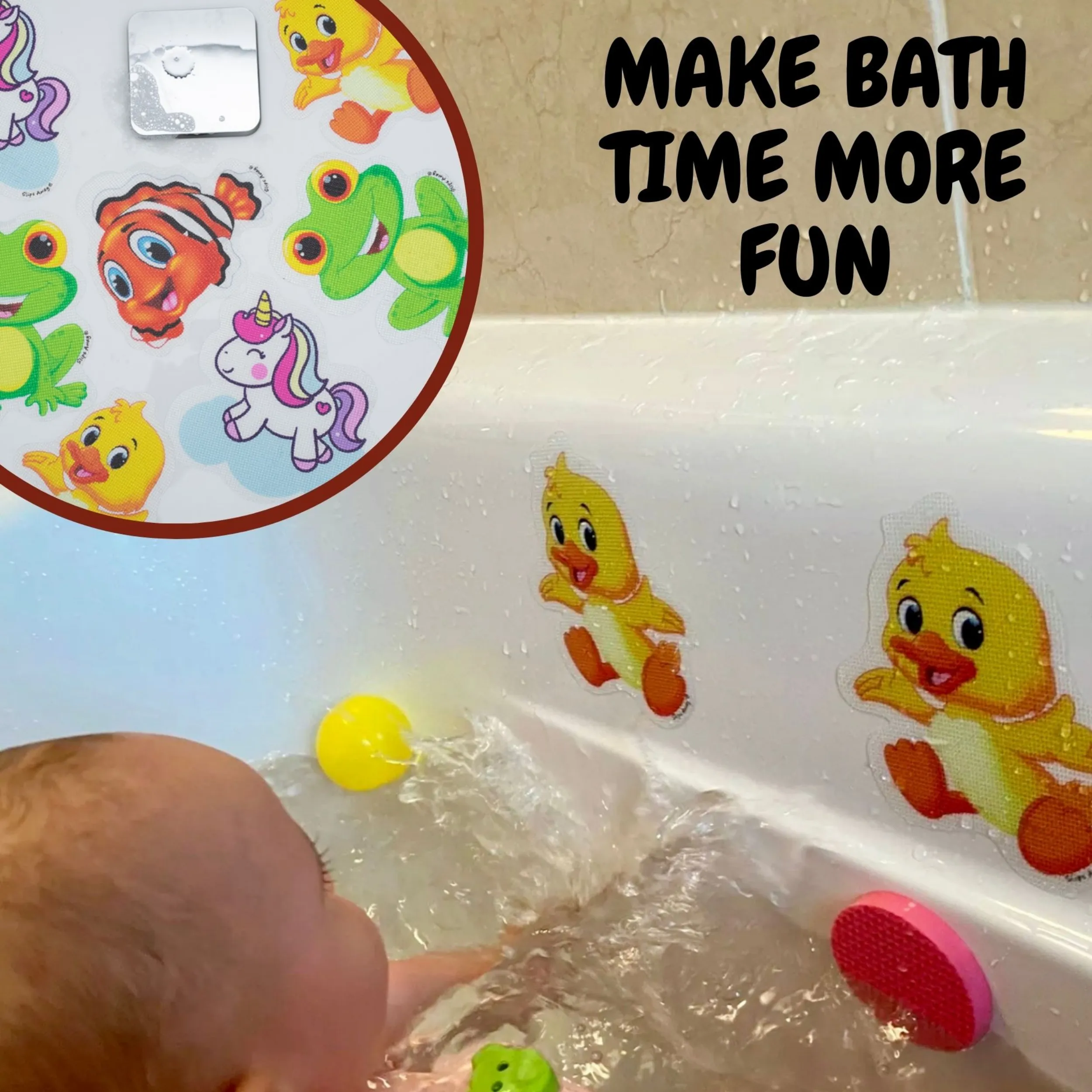 Non Slip Bath Stickers for kids - Variety Value Pack