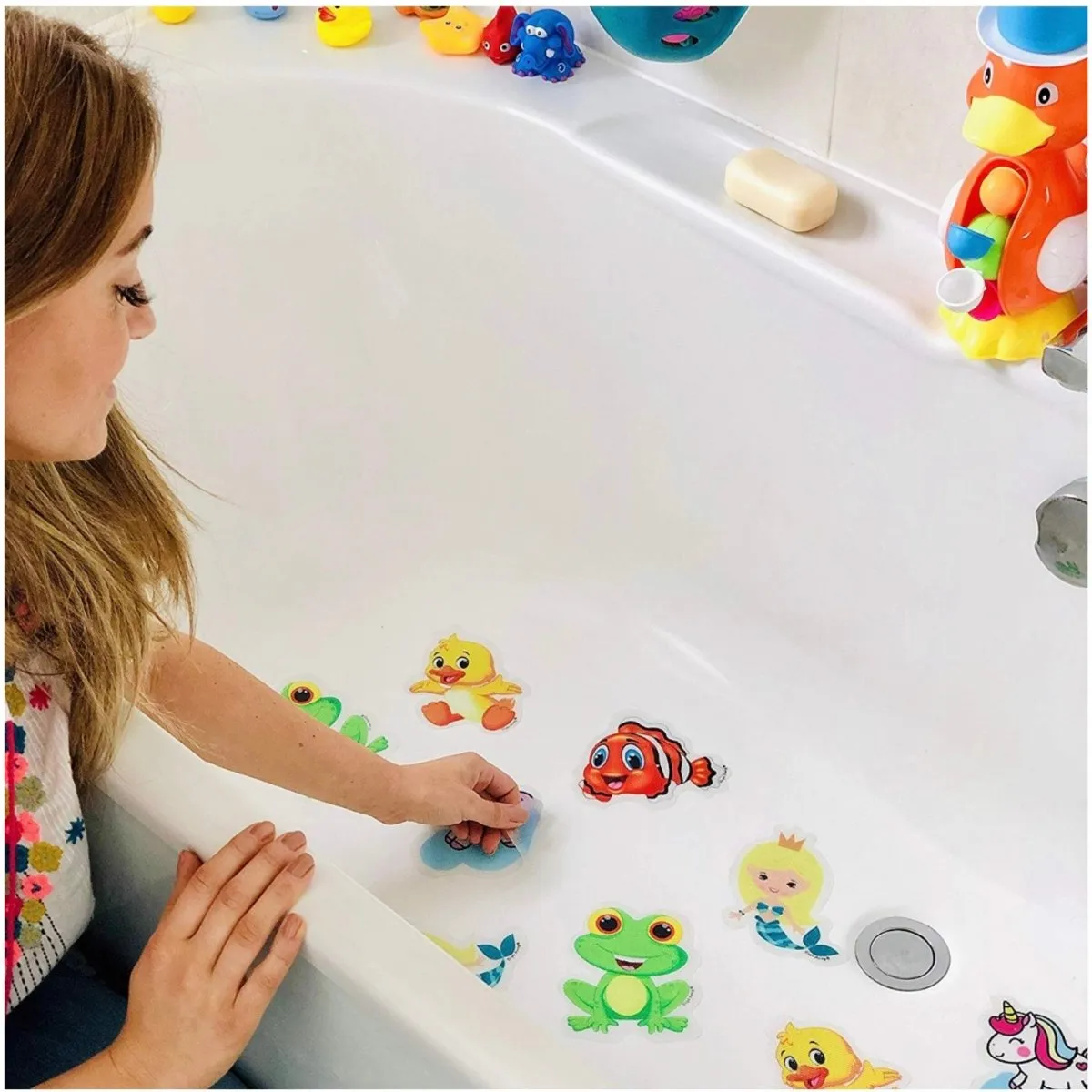 Non Slip Kids & Baby Bath Stickers - Smiley Starfish x5