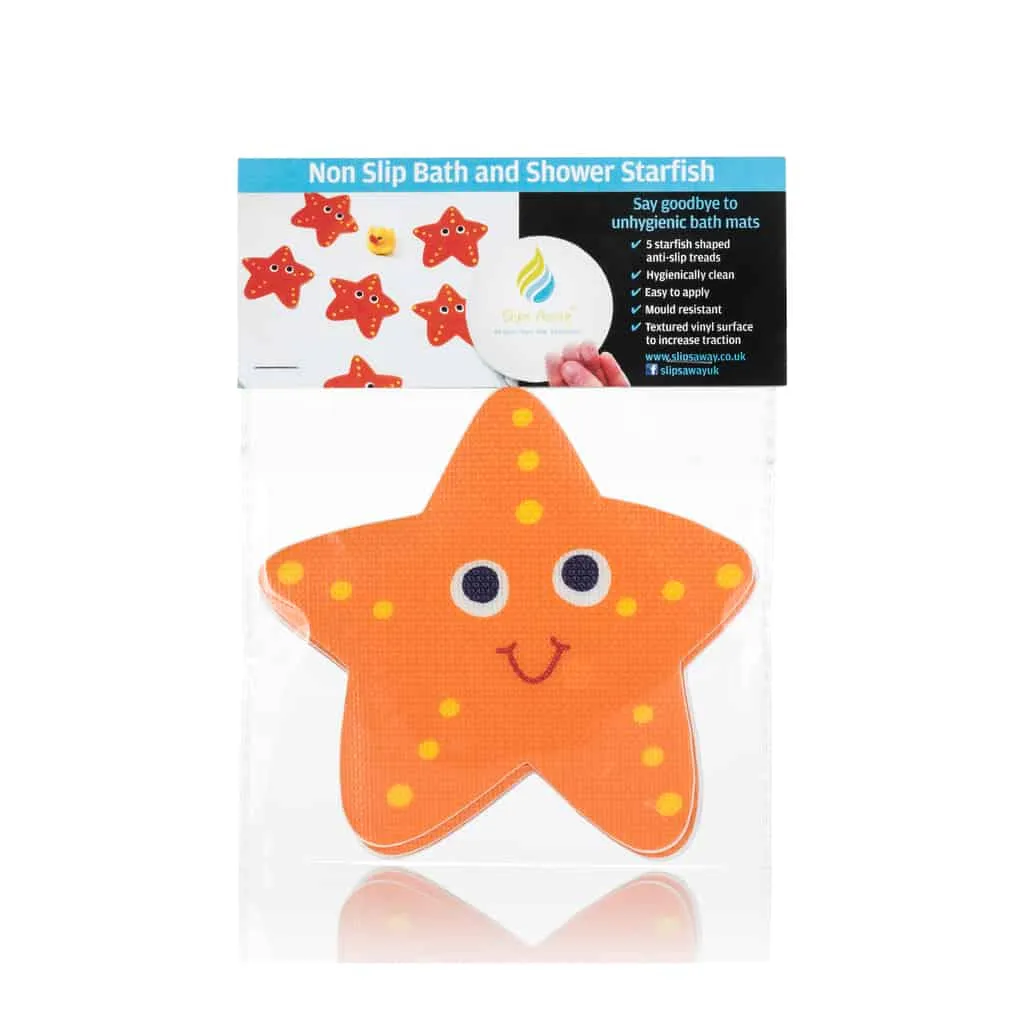 Non Slip Kids & Baby Bath Stickers - Smiley Starfish x5