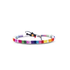 Pride Surfer Anklet Men or Women - Boho Ankle Bracelet - Handmade Festival Jewelry Accessories - LGBT Gay Lesbian Bisexual Bi Transgender - 100% Waterproof and Adjustable - (Rainbow)