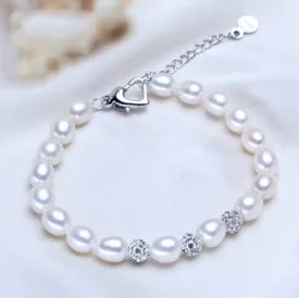 "Allie" - Freshwater Pearl Sterling Silver Bracelet