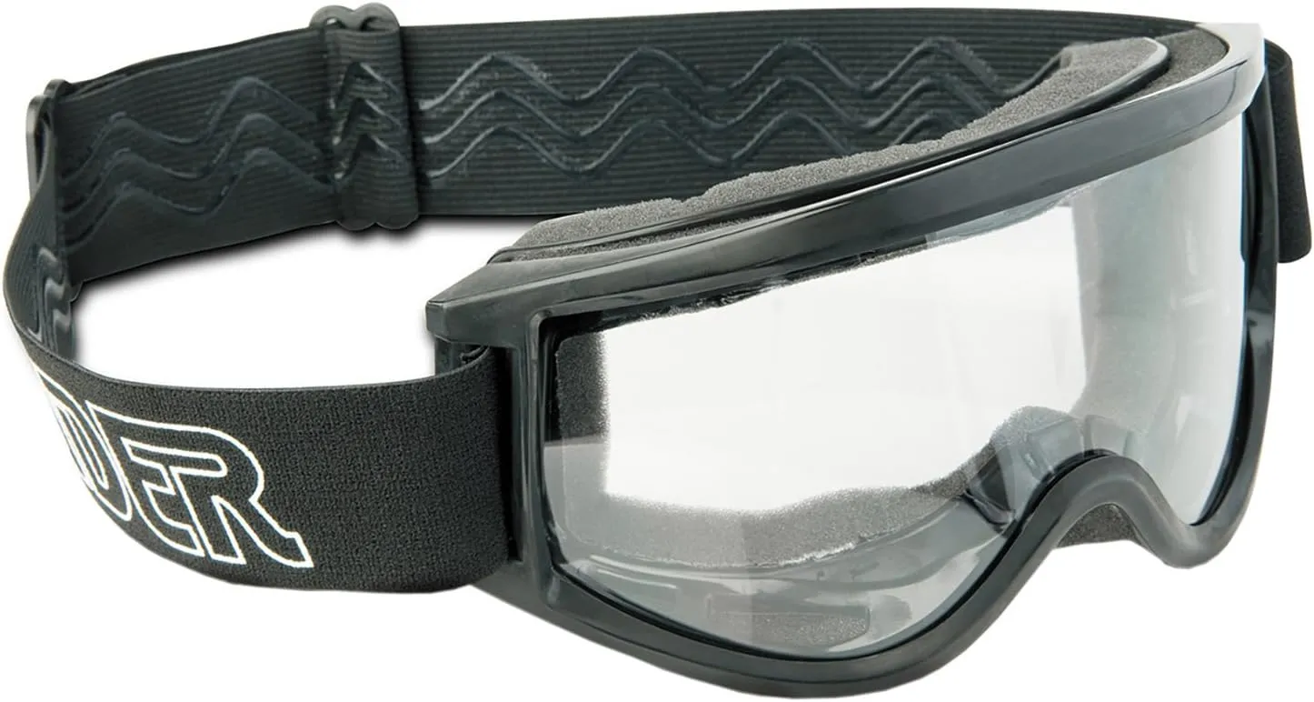 Raider 26-001 Black Frame/Clear Lens Impact-Resistant Adult MX Off- Road Goggles
