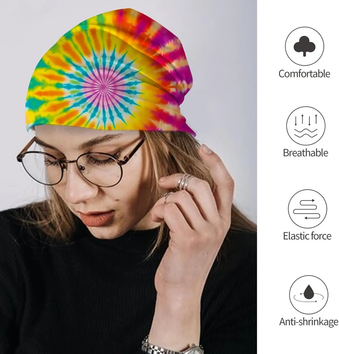 Rainbow Pride Hat,Chemo Headwear for Women for Slouchy Beanie Hat Skull Cap Cancer Headwear Accessories for Women