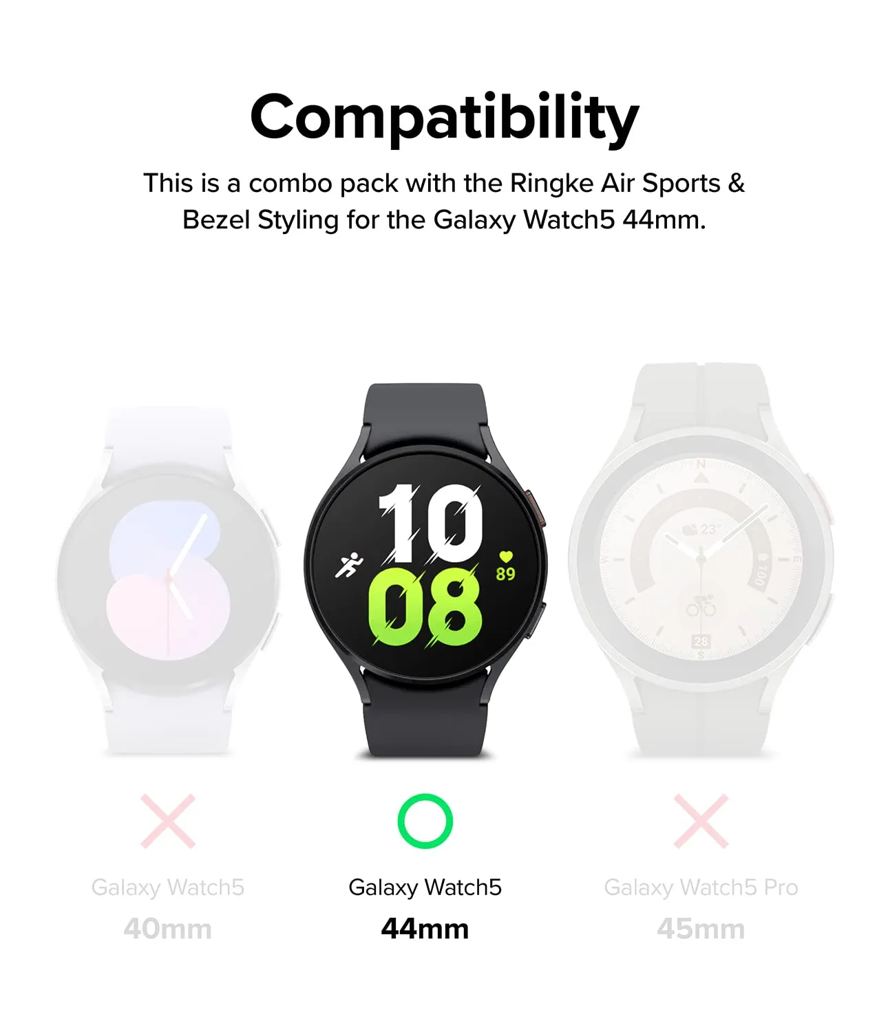 Samsung Galaxy Watch 5 44mm | Air Sports Bezel Combo Pack| Black   44-12