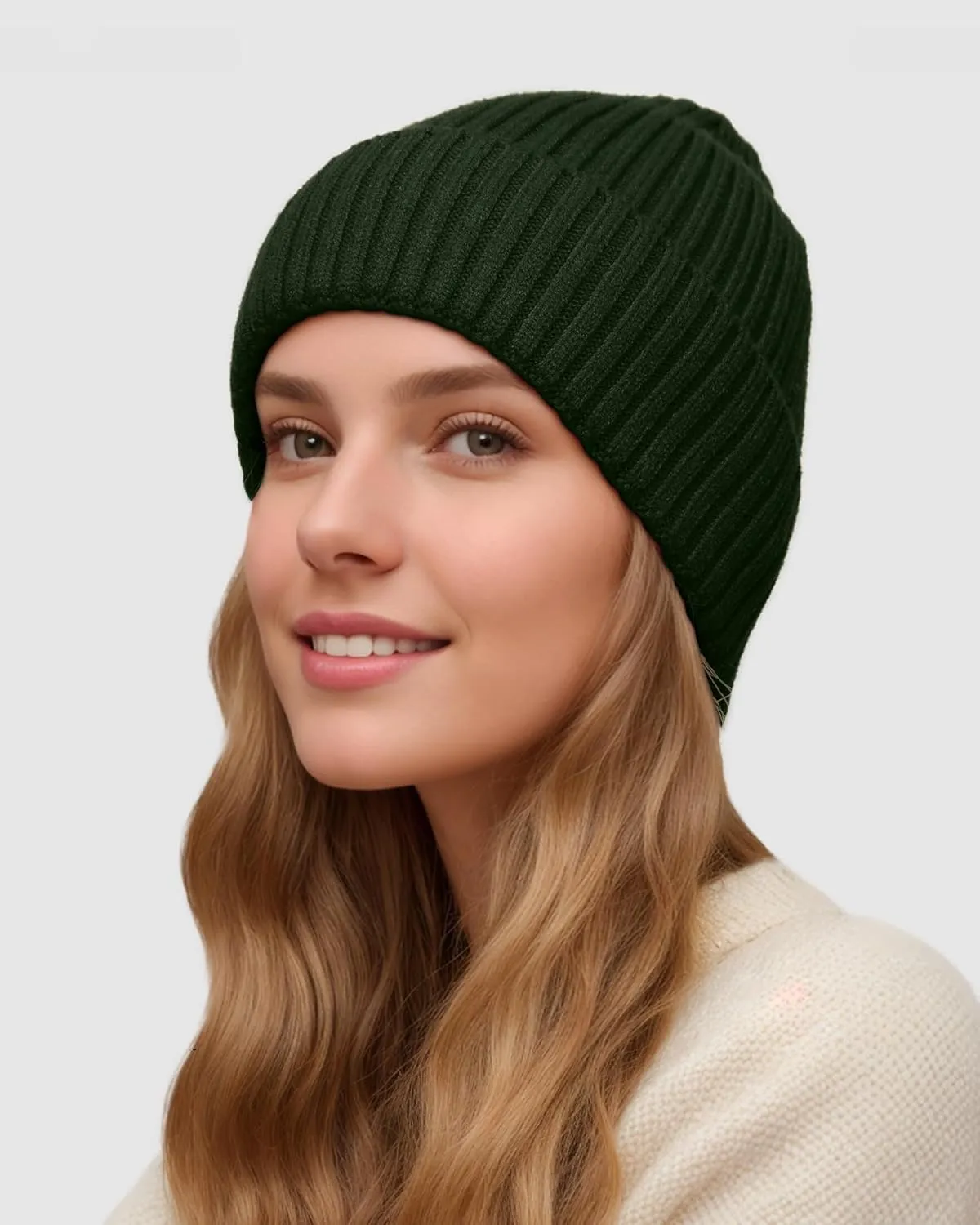 Satin Lined Beanie for Women Men, Womens Silk Lined Beanies, Wool Knit Cuffed Warm Winter Hats Skull Cap