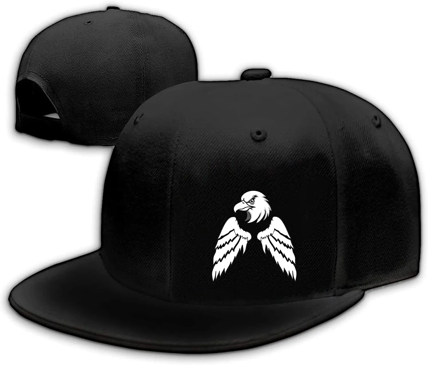 Snap Backpack Hat for Men Skull Hat Snapback Hats Flat Bill Baseball Cap Adjustable Skeleton Hand Black