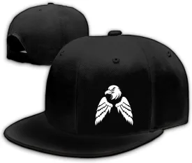 Snap Backpack Hat for Men Skull Hat Snapback Hats Flat Bill Baseball Cap Adjustable Skeleton Hand Black