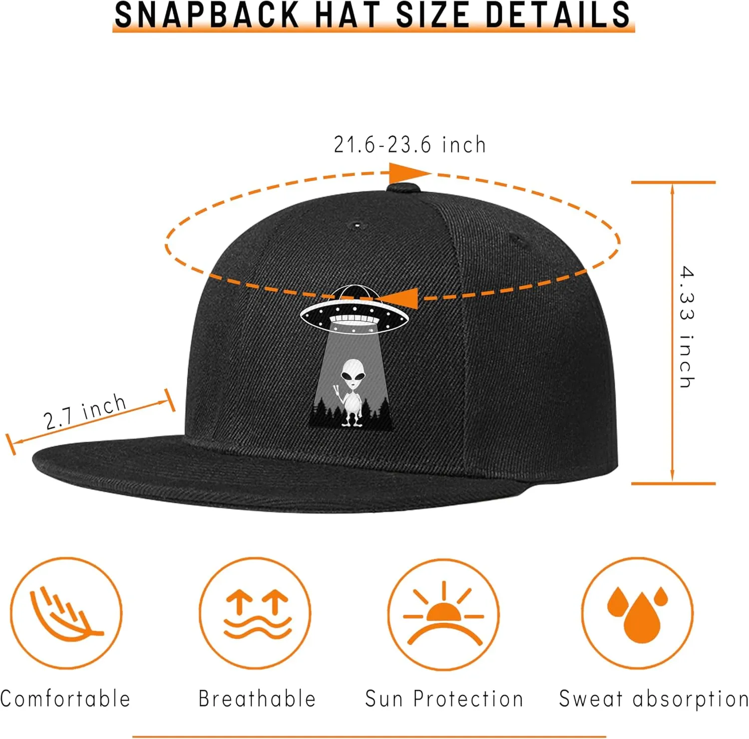 Snapback Hats for Men Skull Hat Flat Bill Hat for Boy Snap Backpack Baseball Cap Skeleton Hand Black