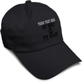 Soft Baseball Cap My Boat My Rules Anchor Captain B Funny Anchor Cotton Ship Dad Hats for Men & Women