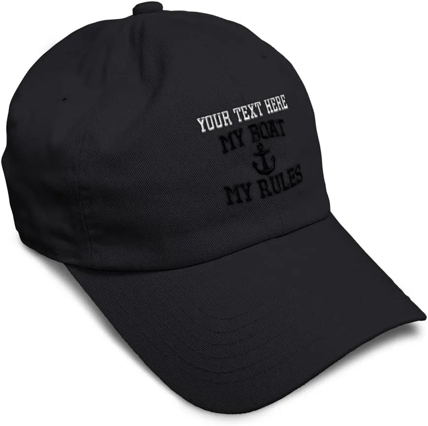 Soft Baseball Cap My Boat My Rules Anchor Captain B Funny Anchor Cotton Ship Dad Hats for Men & Women