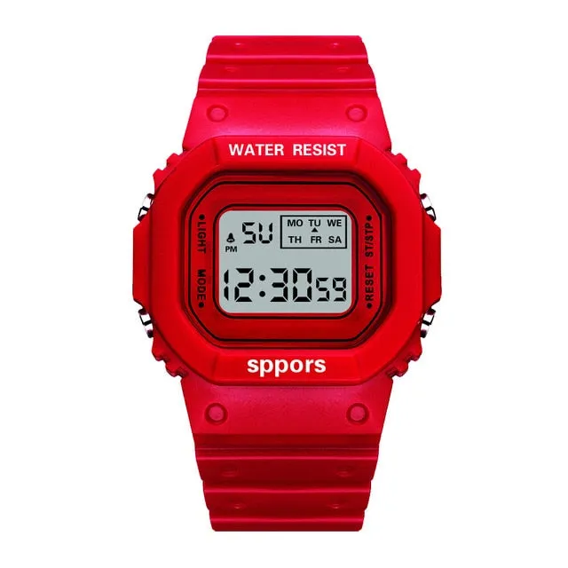 Square LED Digital Watch