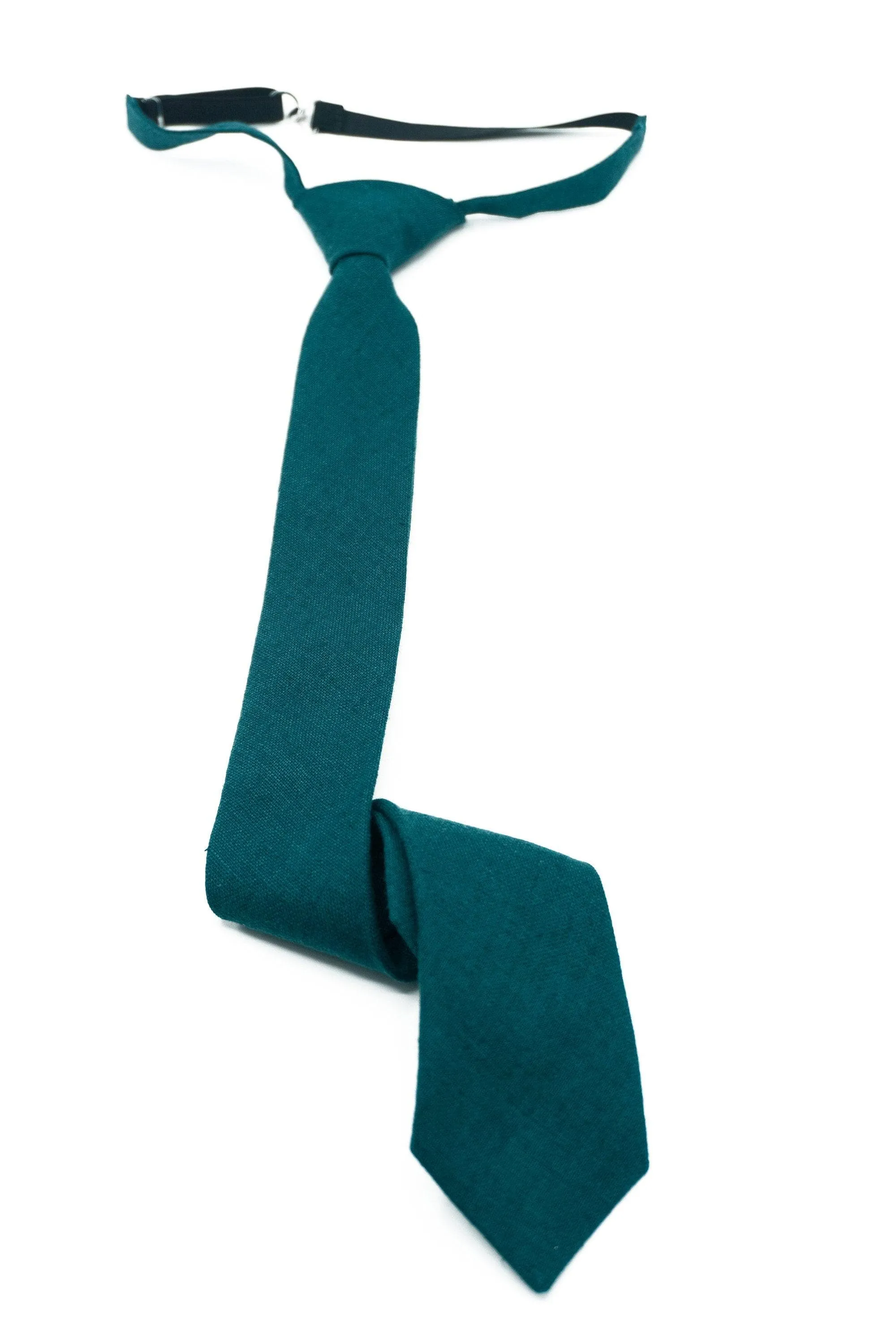 Teal Green Linen Bow Tie & Suspenders | Groomsmen & Ring Bearer Accessory