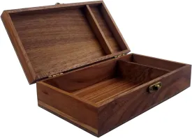 Walnut Handmade Walnut Partition Wooden Box for Keepsakes, Photos, Jewelry Ring Wedding Gift Box