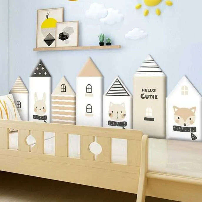 Whimsical Hobbit House Kids Wall Padded Safety Cushions