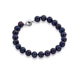 Women's Black Pearl Bracelet 8mm A Grade - Magnetic Clasp