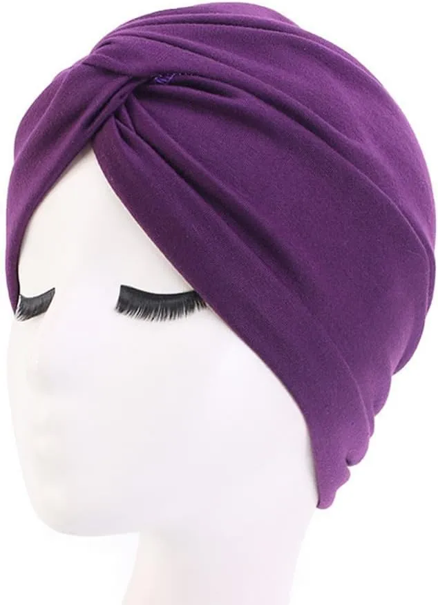Women's Sleep Turban Pre Tied Cotton Chemo Cap Beanie Turban Headwear for Cancer Patients