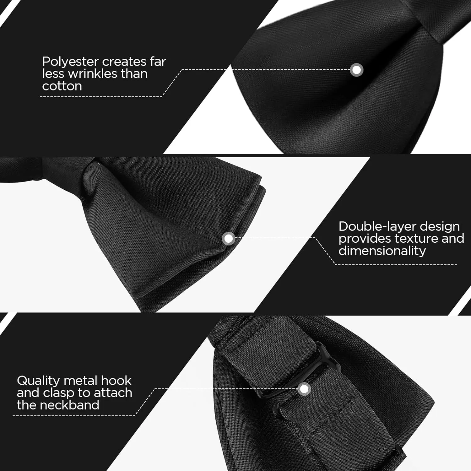 YASUOA Kids Bow Tie - Boy's Pre-tied Adjustable Neck Bowtie for Party