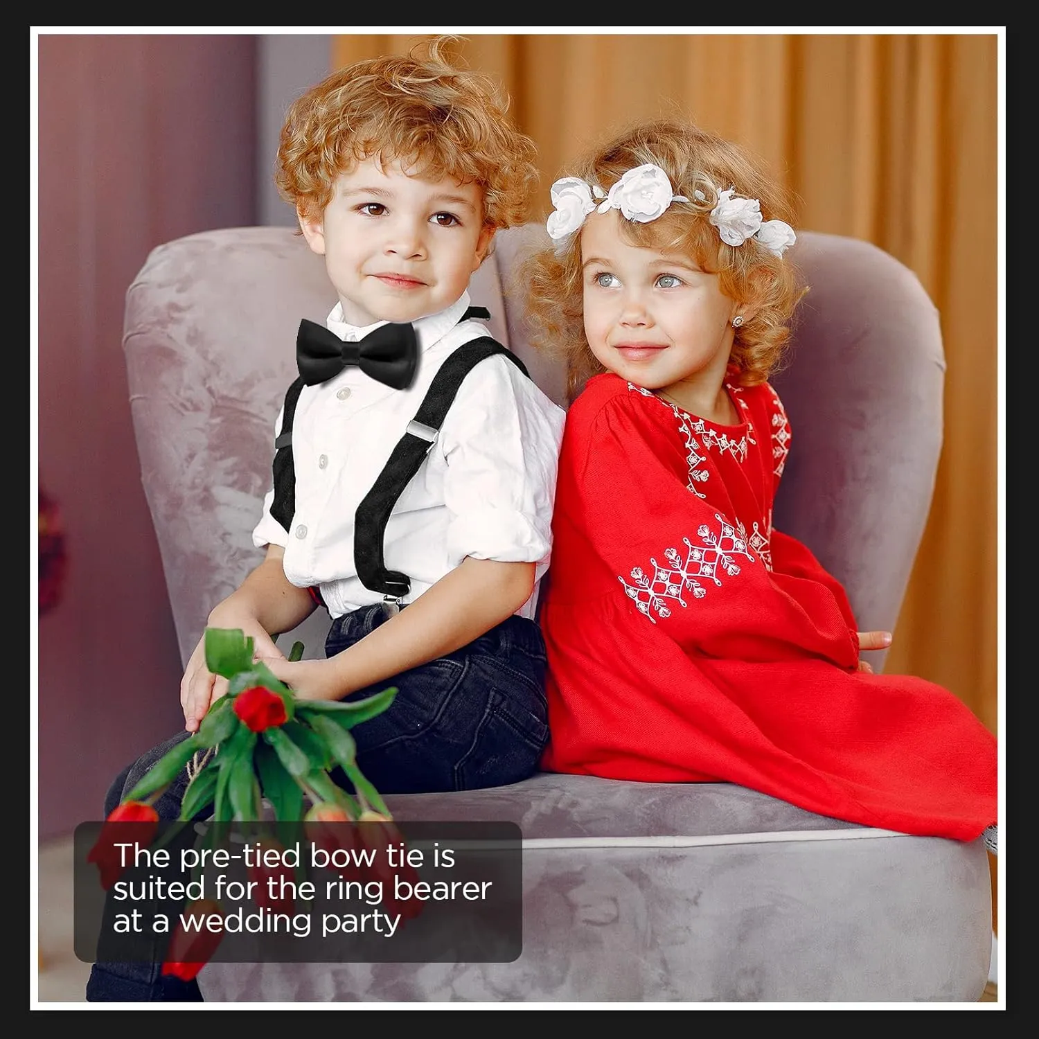 YASUOA Kids Bow Tie - Boy's Pre-tied Adjustable Neck Bowtie for Party